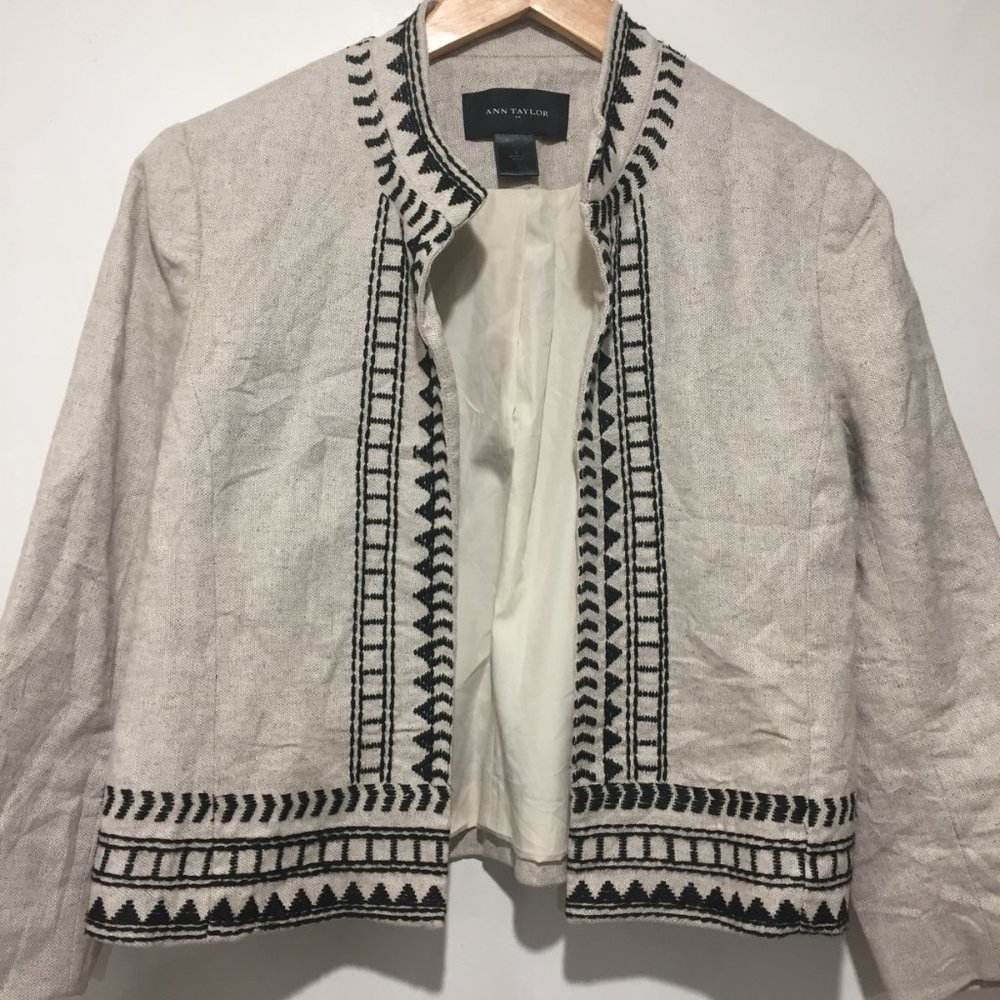 ANN TAYLOR CROPPED OPEN FRONT BLAZERS SIZE 6